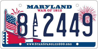 MD license plate 8AE2449
