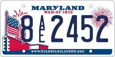 MD license plate 8AE2452