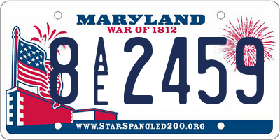 MD license plate 8AE2459