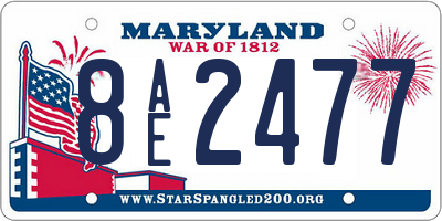 MD license plate 8AE2477