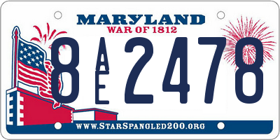 MD license plate 8AE2478
