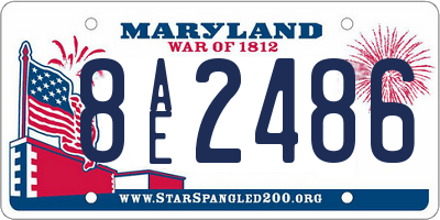 MD license plate 8AE2486