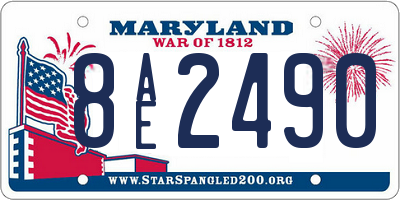 MD license plate 8AE2490