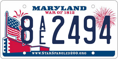 MD license plate 8AE2494