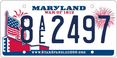 MD license plate 8AE2497