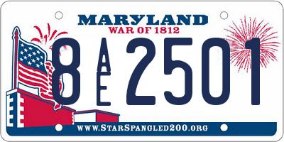 MD license plate 8AE2501