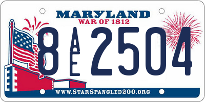 MD license plate 8AE2504