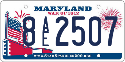 MD license plate 8AE2507