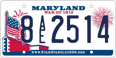 MD license plate 8AE2514