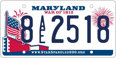MD license plate 8AE2518