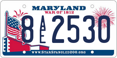 MD license plate 8AE2530