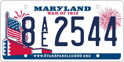 MD license plate 8AE2544