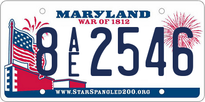 MD license plate 8AE2546