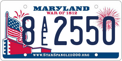 MD license plate 8AE2550