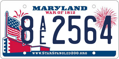 MD license plate 8AE2564