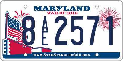 MD license plate 8AE2571