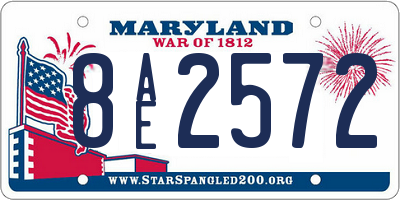 MD license plate 8AE2572