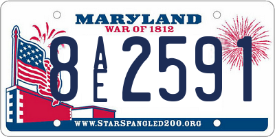 MD license plate 8AE2591