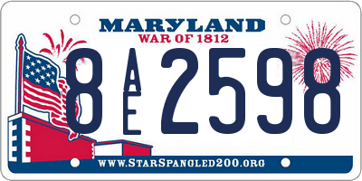 MD license plate 8AE2598