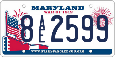MD license plate 8AE2599