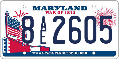 MD license plate 8AE2605