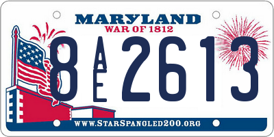 MD license plate 8AE2613