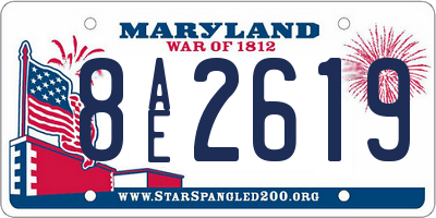 MD license plate 8AE2619