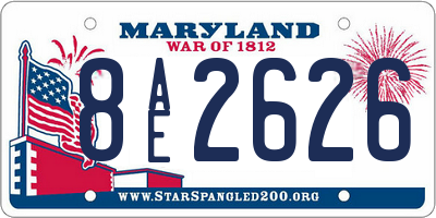 MD license plate 8AE2626