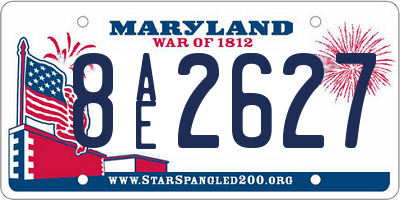 MD license plate 8AE2627