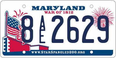MD license plate 8AE2629