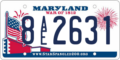 MD license plate 8AE2631