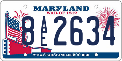 MD license plate 8AE2634