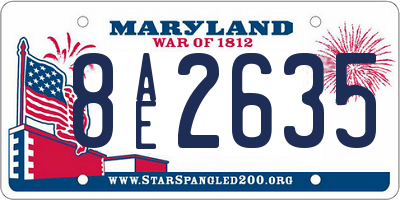 MD license plate 8AE2635