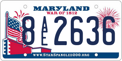 MD license plate 8AE2636