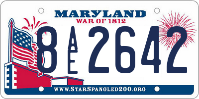 MD license plate 8AE2642