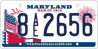 MD license plate 8AE2656