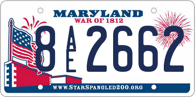 MD license plate 8AE2662