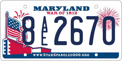 MD license plate 8AE2670