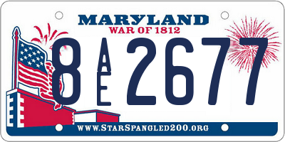 MD license plate 8AE2677