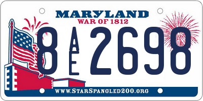 MD license plate 8AE2698