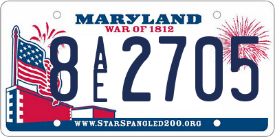 MD license plate 8AE2705