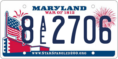 MD license plate 8AE2706