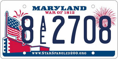 MD license plate 8AE2708