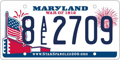 MD license plate 8AE2709