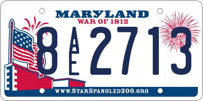 MD license plate 8AE2713