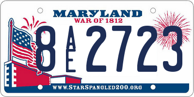 MD license plate 8AE2723