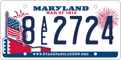 MD license plate 8AE2724