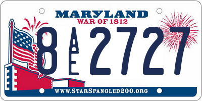 MD license plate 8AE2727