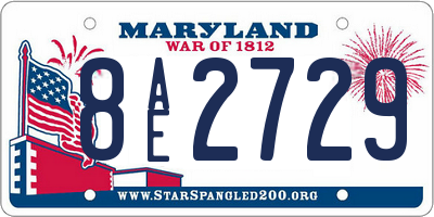 MD license plate 8AE2729