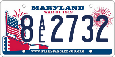 MD license plate 8AE2732
